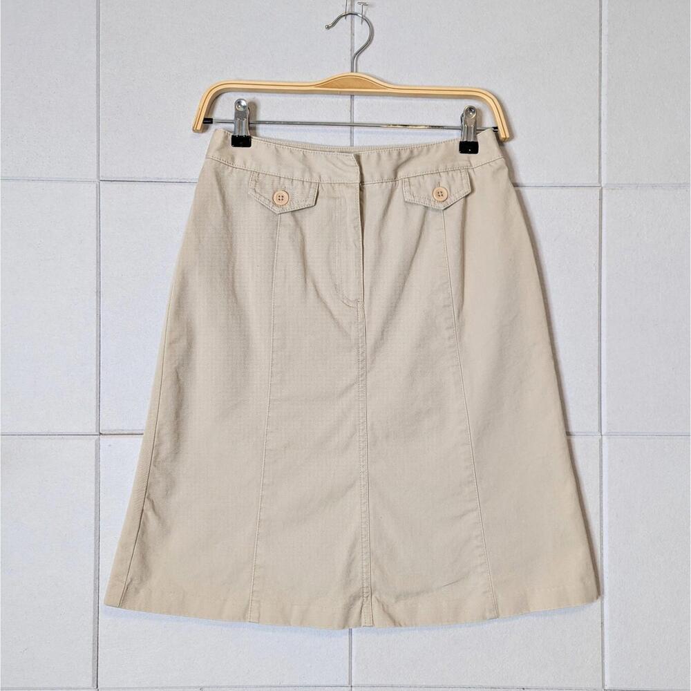 Vintage 90s Talbots high waisted A-line cotton khaki skirt